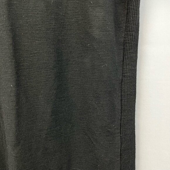 Monrow Womens T Shirt Dress Solid Black Crew Neck Short Sleeve Ribbed Knit S New - Picture 10 of 12